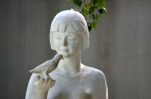 Statula,  Skulptūra,  Menas,  Meno Kūriniai,  Žmonės,  Moteris,  Paukštis,  Paukštis,  Sodo Statula