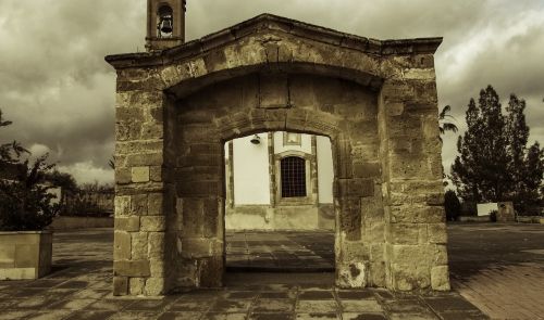 Vartai, Įėjimas, Akmuo, Senas, Architektūra, Bažnyčia, Psimolofou, Kipras