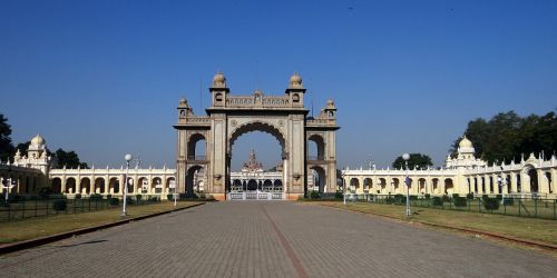 Vartai, Mysore Rūmai, Architektūra, Orientyras, Įėjimas, Struktūra, Istorinis, Kelionė, Indo-Saracenic, Mysuru, Karnataka, Indija