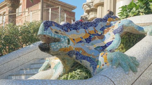 Gaudi, Park Güell, Driežas, Mozaika