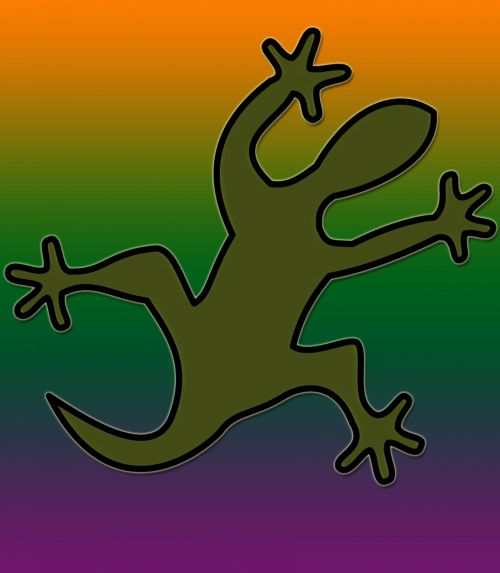 Gecko,  Vėliava,  Juostelė,  Raudona,  Žalias,  Oranžinė,  Gecko