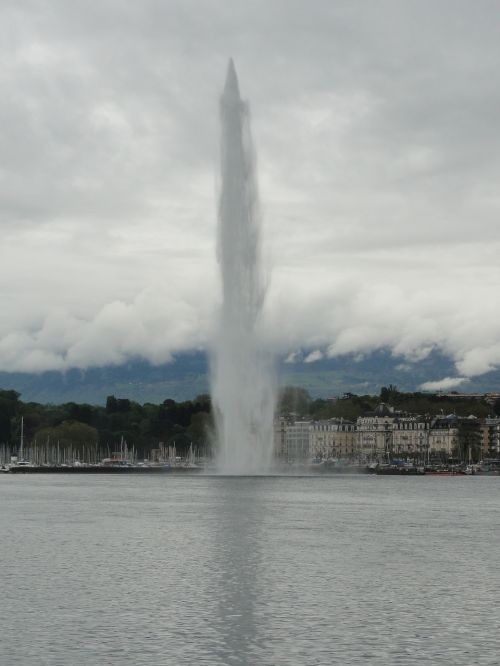 Geneva, Miestas, Vandens Srovė, Fontanas, Ežeras, Šveicarija