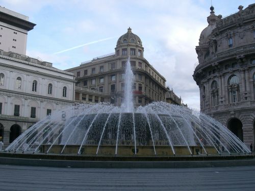 Genoa, Italy, Piazza De Ferrari, Fontana