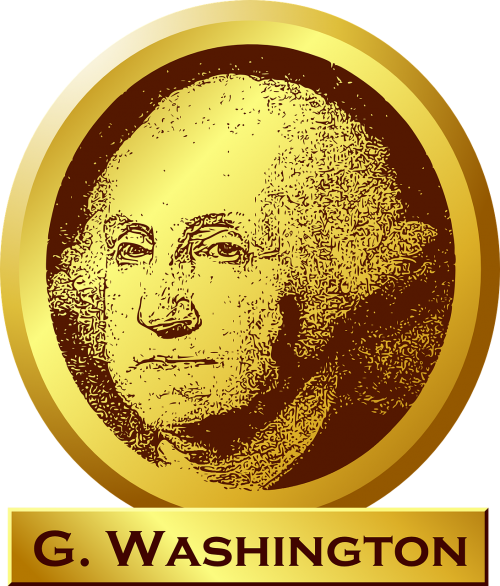 Džordžas Vašingtonas, Prezidentas, Usa, Amerikietis, Auksas, Paminklas, Portretas, Veidas, Galva, Vyras, Jungtinės Valstijos, Nemokama Vektorinė Grafika