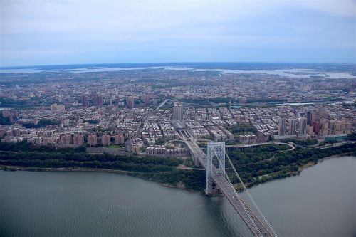 Džordžas Vašingtono Tiltas, Niujorkas, Miestas, Tiltas, Upė, Hudson, Pakaba, Architektūra, Kelionė, Nyc, Vanduo, Dangus, Mėlynas, Struktūra, Lauke, Infrastruktūra