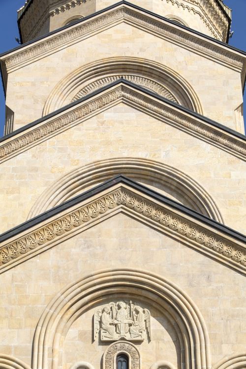 Gruzija, Tbilisis, Katedra, Trinybė, Bažnyčia, Tsminda Sameba, Ortodoksas, Fasadas, Architektūra
