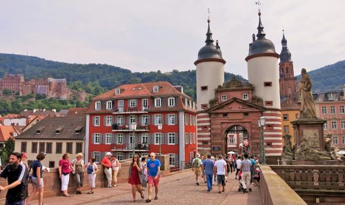 Vokietija, Heidelbergas, Miesto Vartai, Senamiestis, Tiltas, Architektūra, Pastatas, Heidelberger Schloss, Upė