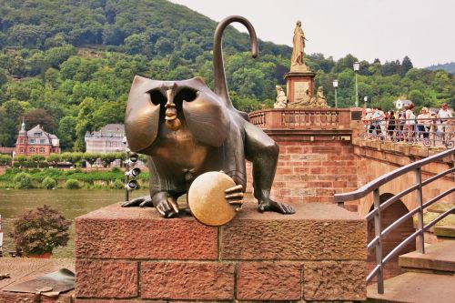 Vokietija, Heidelbergas, Senamiestis, Tiltas, Architektūra, Pastatas, Beždžionė