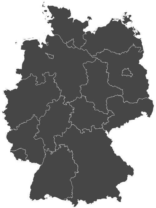 Vokietija, Siluetas, Regionai, Žemėlapis, Tinklo Puslapis