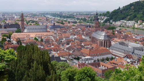 Heidelbergas, Miesto Panorama, Senamiestis, Stogai, Europa, Vokietija