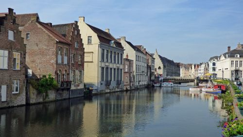 Gentas, Belgija, Architektūra, Kanalas, Istorinis, Miestas, Gent