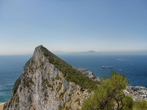 Gibraltaras, Kalnas, Kraštovaizdis, Vaizdingas, Jūra, Vandenynas, Vanduo, Dangus, Debesys, Žinomas, Orientyras, Gamta, Lauke