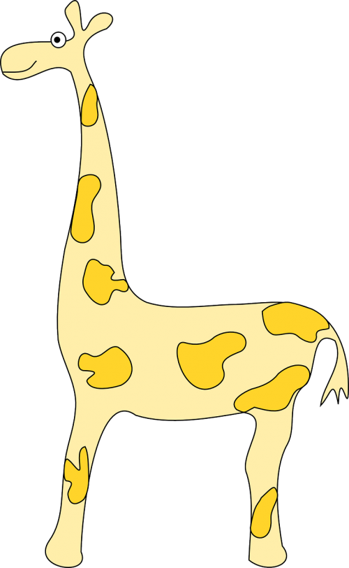 Žirafa, Gyvūnas, Afrika, Žinduolis, Geltona, Nemokama Vektorinė Grafika