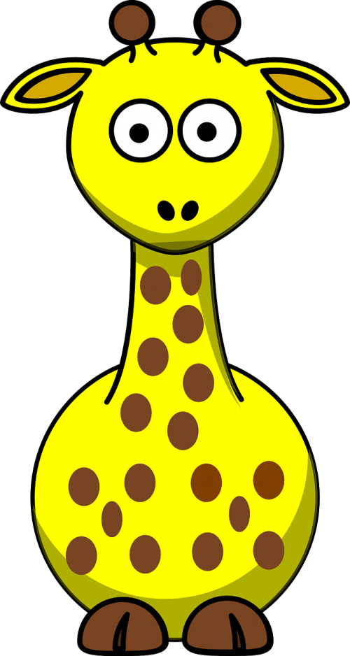 Žirafa, Gyvūnas, Žinduolis, Safari, Afrika, Mielas, Zoologijos Sodas, Izoliuotas, Afrikos, Animacinis Filmas, Džiunglės, Nemokama Vektorinė Grafika