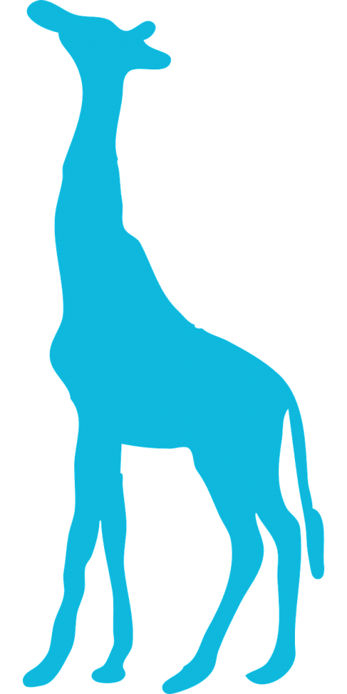 Žirafa, Siluetas, Mėlynas, Izoliuotas, Simbolis, Figūra, Nemokama Vektorinė Grafika