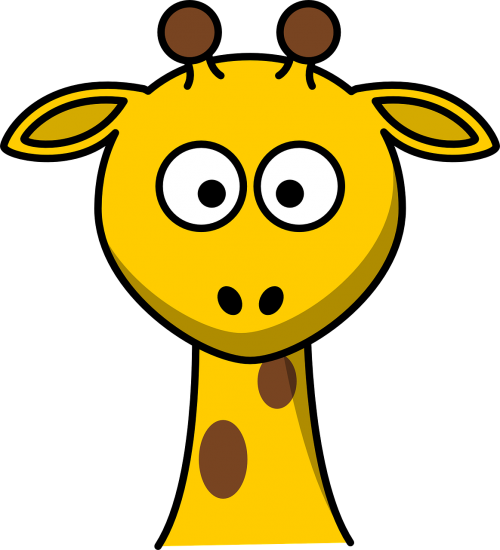Žirafa, Galva, Jaunas, Animacinis Filmas, Mielas, Žiūri, Zoologijos Sodas, Laukinė Gamta, Nemokama Vektorinė Grafika