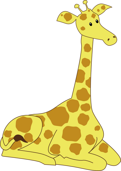 Žirafa, Patinas, Gamta, Gyvūnas, Laukinė Gamta, Žinduolis, Laukiniai, Kaklas, Safari, Aukštas, Afrikos, Afrika, Zoologijos Sodas, Dėmės, Ilgai, Piešimas, Sėdi, Nemokama Vektorinė Grafika