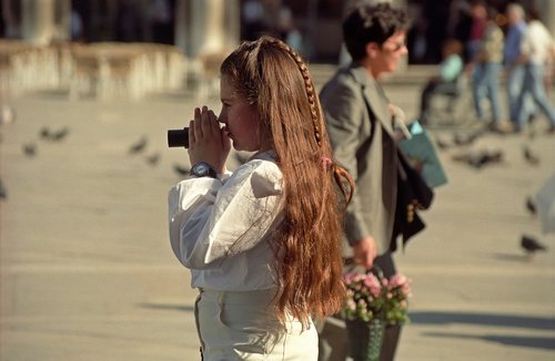 Mergina,  Ilgi Plaukai,  Gatvė Fotografija,  Venecija,  Italija