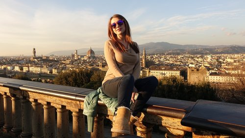 Mergina,  Moteris,  Italija,  Florencija,  Toskana,  Panorama