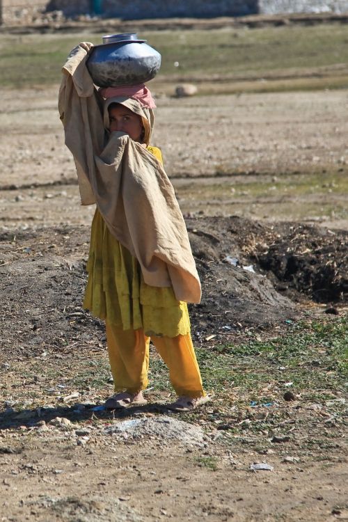 Mergaitė, Afghani Person, Vienas, Vaikas, Vaikų Darbas, Darbo, Vanduo, Vežti