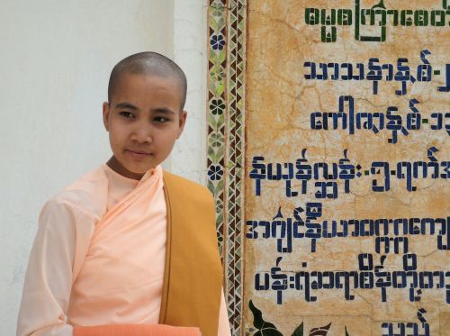 Mergaitė,  Vienuolynas,  Budizmas,  Mianmaras,  Rožinis,  Vienuolė