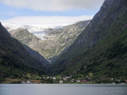 Ledynas, Fjordas, Norvegija, Ledas, Kalnai, Atsiskaitymas, Kaimas