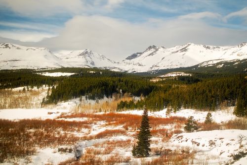 Ledynas Nacionalinis Parkas, Montana, Kraštovaizdis, Žiema, Sniegas, Kalnai, Miškas, Medžiai, Miškai, Gamta, Lauke, Turizmas, Šalis, Kaimas, Kaimas, Dykuma, Slėnis