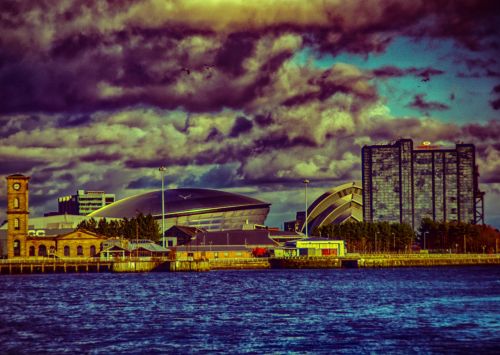 Glasgow, Hidroenergija, Armadillo, Clyde, Upė, Škotija, Pastatas, Šiuolaikiška, Architektūra, Miestas, Vanduo, Auditorija, Krantinė, Miesto, Regeneracija, Centras, Koncertas, Paroda, Vieta, Konferencija, Riverside, Kranto, Spektaklis, Kultūra