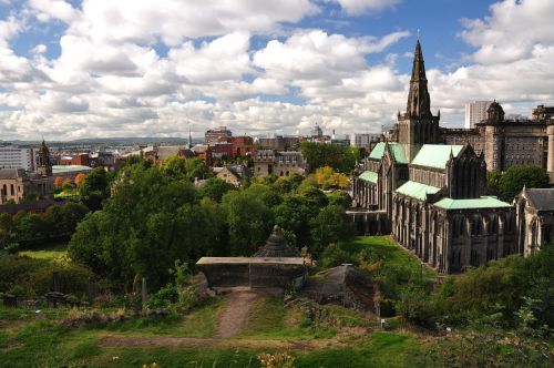 Glasgow, Katedra, Bažnyčia, Gotika, Turizmas, Debesys, Miestas