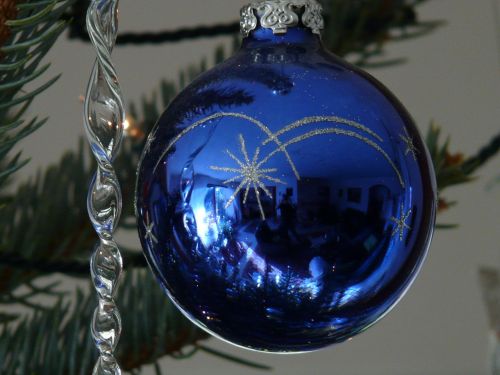 Stiklo Rutulys, Kalėdinis Ornamentas, Rutulys, Kalėdų Papuošalai, Kalėdų Papuošalas, Weihnachtsbaumschmuck, Mėlynas, Kalėdos, Priklausyti, Spindesys, Kalėdų Laikas