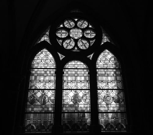 Stiklo Langas, Trierio Katedra, Vienuolynas, Dom, Trier, Juoda Ir Balta, Architektūra, Langas