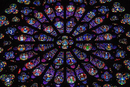 Stiklo Langas,  Rozetė,  Bažnyčios Langas,  Notre Dame