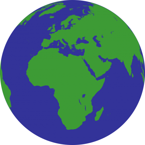 Gaublys, Pasaulis, Žalias, Mėlynas, Žemė, Planeta, Afrika, Vandenynas, Europa, Nemokama Vektorinė Grafika