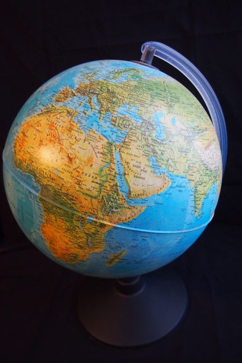 Gaublys, Pusrutulis, Afrika, Pasaulis, Pasaulio Žemėlapis