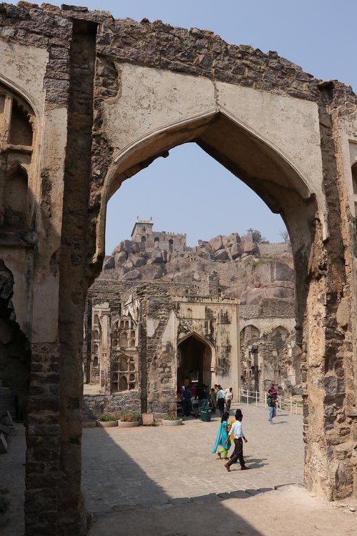 Golconda Fortas,  Architektūra,  Hyderabad,  Indija