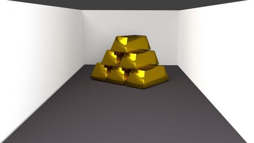 Auksas, Barai, Plytos, 3D