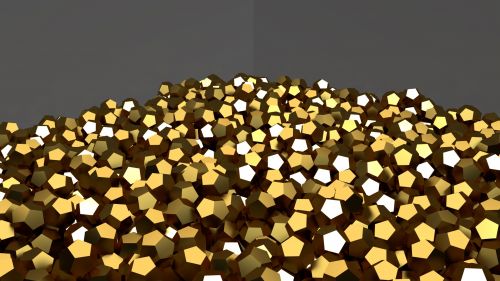 Auksas,  Geometrinis,  4K,  2160 P,  Formos,  Modeliai,  3D,  Dodekaedras,  Aukso Dodekeagridai Anglies Dėžėje