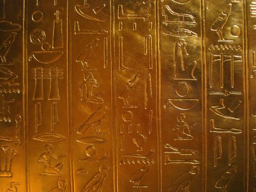 Šventykla,  Auksas,  Rašymas,  Hieroglifai,  Tutankhamun,  Kopija,  Aukso Hieroglifai Šventykloje