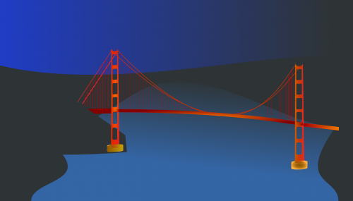 Auksinių Vartų Tiltas, Tiltas, Kalifornija, San Franciskas, Ramiojo Vandenyno Regionas, Raudona, Nemokama Vektorinė Grafika