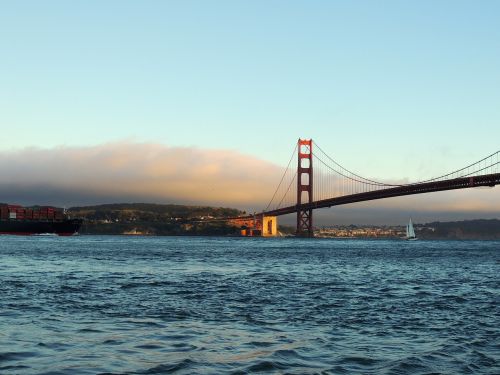 Auksinių Vartų Tiltas, San Franciskas, Vandenynas, Ramiojo Vandenyno Regionas, Saulėlydis, Tiltas, Marin, San Francisco Bay, Įlanka