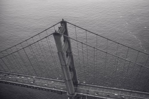 Auksinių Vartų Tiltas, San Franciskas, Juoda Ir Balta, Architektūra, Automobiliai, Vanduo