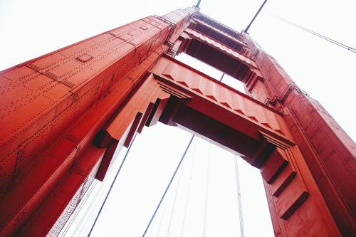 Auksinių Vartų Tiltas, San Franciskas, Architektūra, Plienas, Raudona