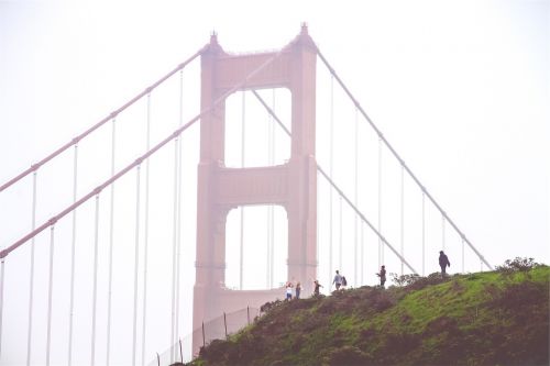 Auksinių Vartų Tiltas, San Franciskas, Architektūra, Žmonės, Kalnas
