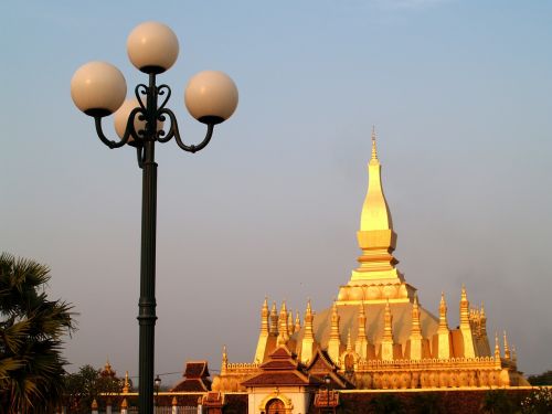 Auksinė Pagoda, Pagoda, Wat Pha-That Luang, Vientiane, Laosas, Paminklas, Budizmas, Asija