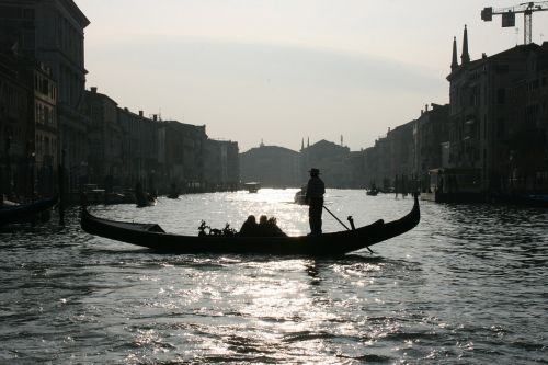 Gondola,  Venecija,  Kanalas,  Romantiškas,  Siluetas,  Kelionė
