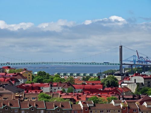 Gothenburg, Älvsborgsbron, Peržiūros, Jūra, Bro, Miesto Panorama