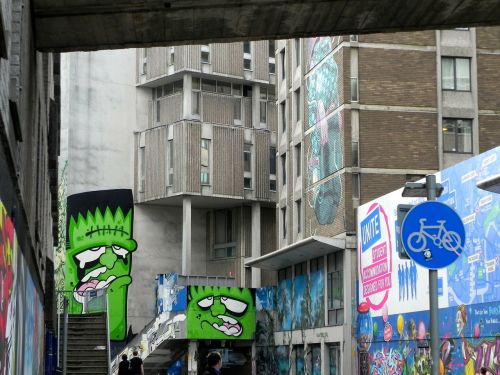 Grafiti, Bristolis, Anglija, Frankenstein, Kūrybingas, Meno, Meno Kūriniai, Purškiami Dažai, Purkšti, Dizainas, Miesto