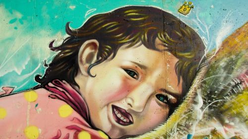 Grafiti, Spalvinga, Grafiti Siena, Vaikas, Kipras, Ayia Napa