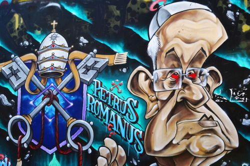 Grafiti, Vienas, Popiežius, Juokinga
