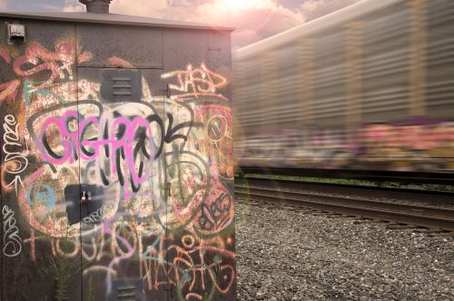 Grafiti, Traukinys, Miesto, Trasa, Geležinkelis, Kelionė, Transportas, Lokomotyvas